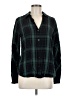 CAbi 100% Viscose Plaid Green Long Sleeve Button-Down Shirt Size M - photo 1