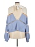 For Love & Lemons Color Block Blue Pullover Sweater Size M - photo 2