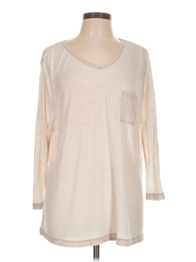 Pre-owned Koolaburra By Ugg 3/4 Sleeve T-shirt In Ivory