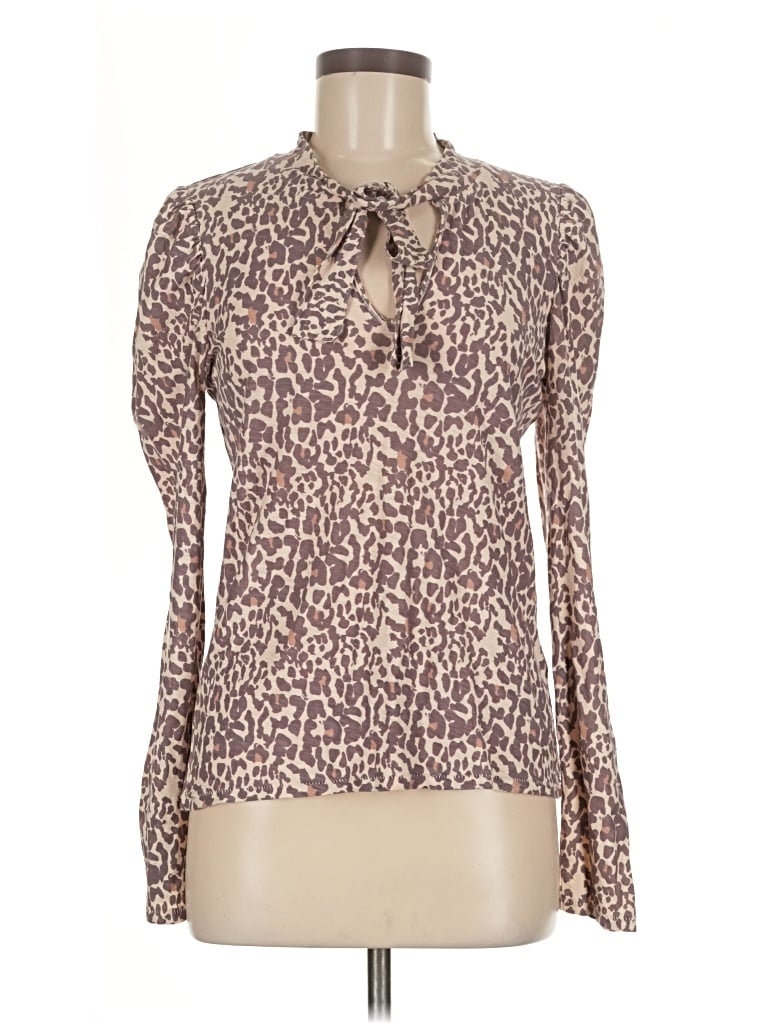 Pre-owned Nation Ltd Long Sleeve Blouse In Brown
