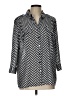 NY Collection Chevron-herringbone Silver 3/4 Sleeve Blouse Size L - photo 1