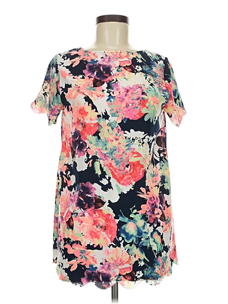 Pre-owned 12pm By Mon Ami Short Sleeve Blouse In Pink