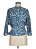 Derek Lam Animal Print Blue 3/4 Sleeve Blouse Size EU (IT) 42 / US 6 - photo 1