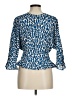 Derek Lam Animal Print Blue 3/4 Sleeve Blouse Size EU (IT) 42 / US 6 - photo 2