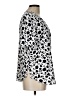 PREMISE 100% Polyester Animal Print Silver Short Sleeve Blouse Size L - photo 4