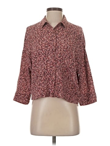 Pull&Bear 3/4 Sleeve Button-Down Shirt (view 1)