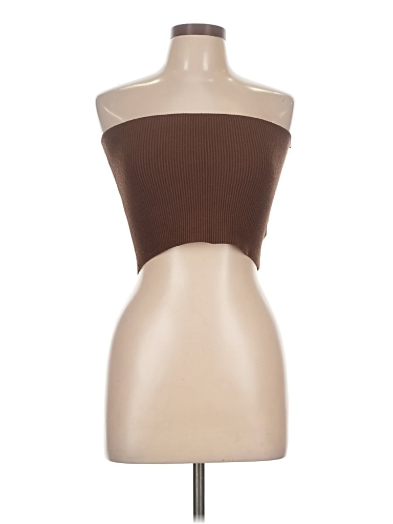 Pre-owned La Hearts Tube Top Brown Strapless Neckline Tops