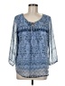 St. John's Bay 100% Polyester Blue 3/4 Sleeve Blouse Size M - photo 1