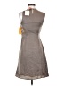 Theme 100% Polyester Solid Gray Casual Dress Size S - photo 2