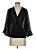 Solitaire 100% Polyester Black 3/4 Sleeve Blouse Size S - photo 1