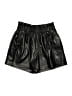 Zara 100% Polyurethane Metallic Black Shorts Size M - photo 1