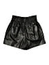Zara 100% Polyurethane Metallic Black Shorts Size M - photo 2