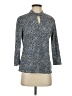 J. McLaughlin Animal Print Blue 3/4 Sleeve Blouse Size S - photo 1