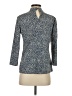 J. McLaughlin Animal Print Blue 3/4 Sleeve Blouse Size S - photo 2