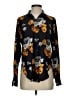 Theory 100% Silk Floral Black Long Sleeve Silk Top Size P (petite) - photo 1
