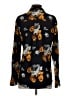 Theory 100% Silk Floral Black Long Sleeve Silk Top Size P (petite) - photo 2