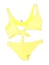 Shekini Solid Yellow Two Piece Swimsuit Size L - photo 2