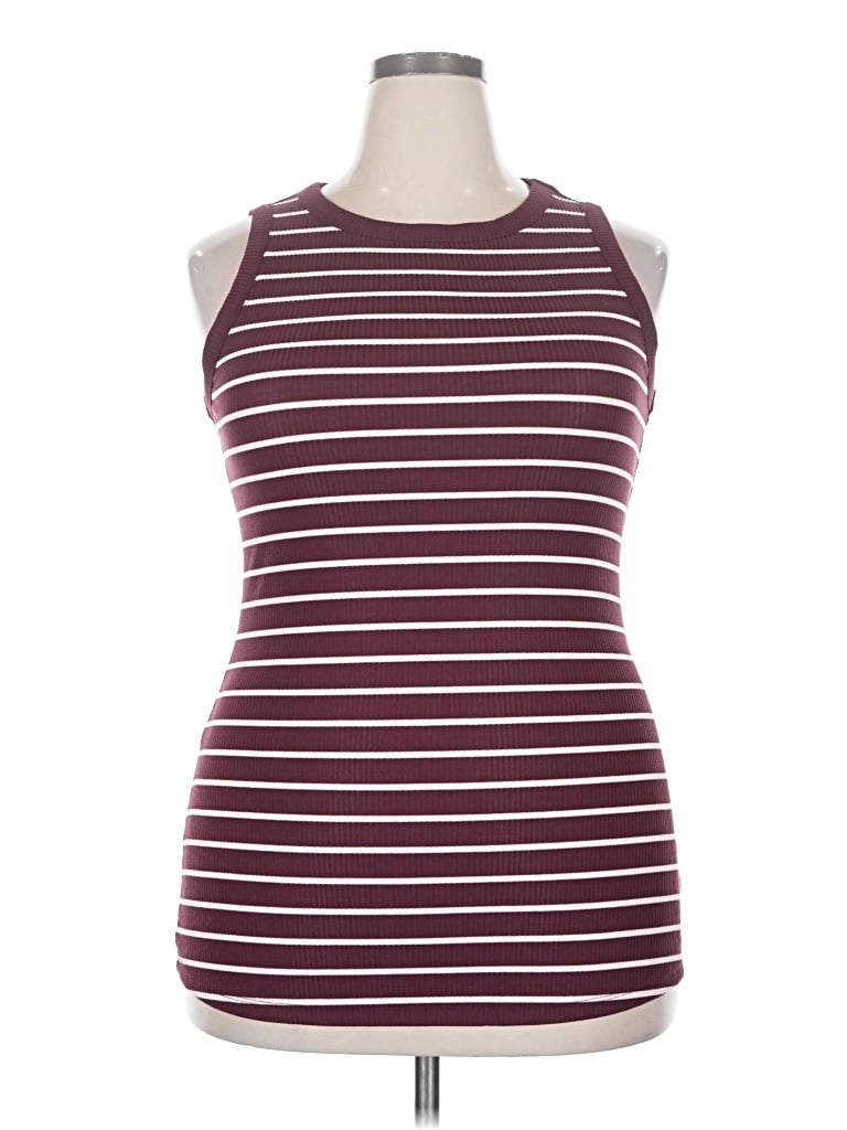 Pre-owned Lane Bryant Sleeveless T-shirt In Burgundy
