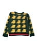 Gucci 100% Wool Animal Print Graphic Jacquard Green teddy bear pullover sweater Size 10 - photo 2