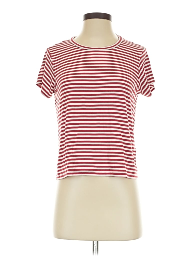 Pre-owned Splendid Short Sleeve Turtleneck In Red