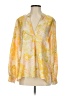 Momoni 100% Silk Yellow Long Sleeve Silk Top Size 40 - photo 1