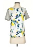 Deletta Graphic Silver Short Sleeve Top Size S - photo 1