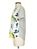 Deletta Graphic Silver Short Sleeve Top Size S - photo 5