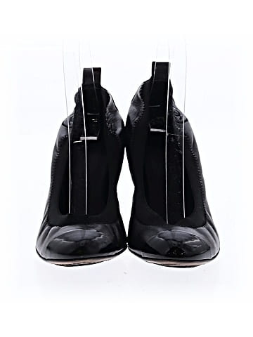 Chanel Leather Cap Toe Scrunch Block Heel Pumps (view 2)