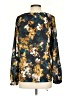 Calvin Klein 100% Polyester Floral Gold Long Sleeve Blouse Size S - photo 2