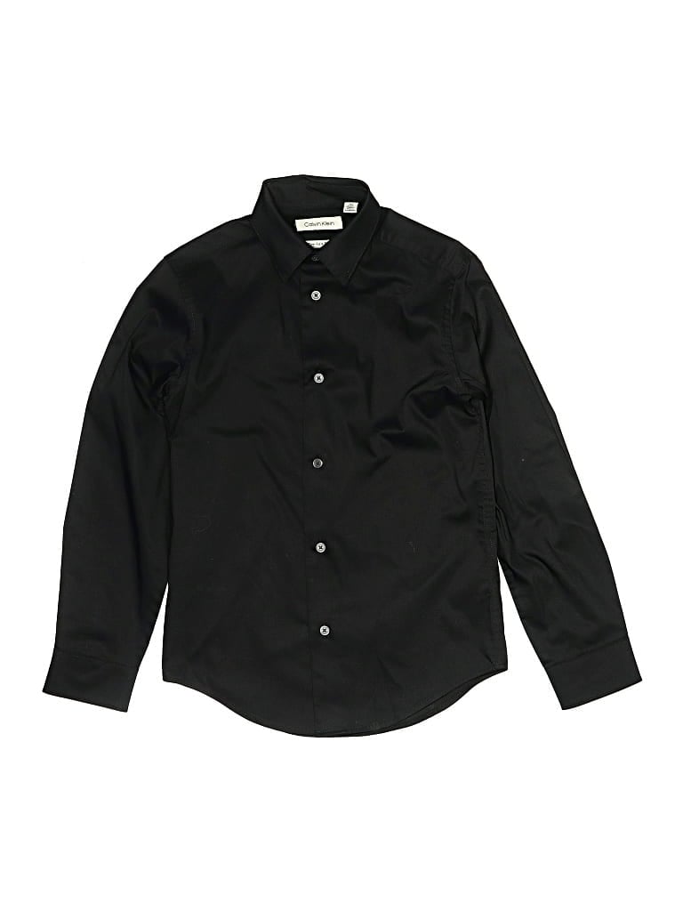 Pre-owned Calvin Klein Kids' Long Sleeve Button Down Shirt In Black