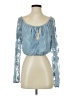 Honey Punch 100% Polyester Blue 3/4 Sleeve Blouse Size S - photo 1