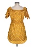 Blush 100% Polyester Polka Dots Yellow Casual Dress Size L - photo 2