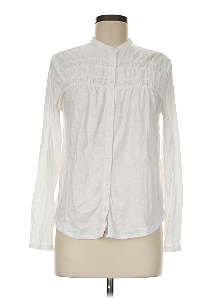 Pre-owned Boden Long Sleeve Blouse In White