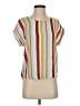 Pink Rose 100% Polyester Stripes Ivory Short Sleeve Blouse Size S - photo 1