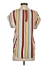 Pink Rose 100% Polyester Stripes Ivory Short Sleeve Blouse Size S - photo 2