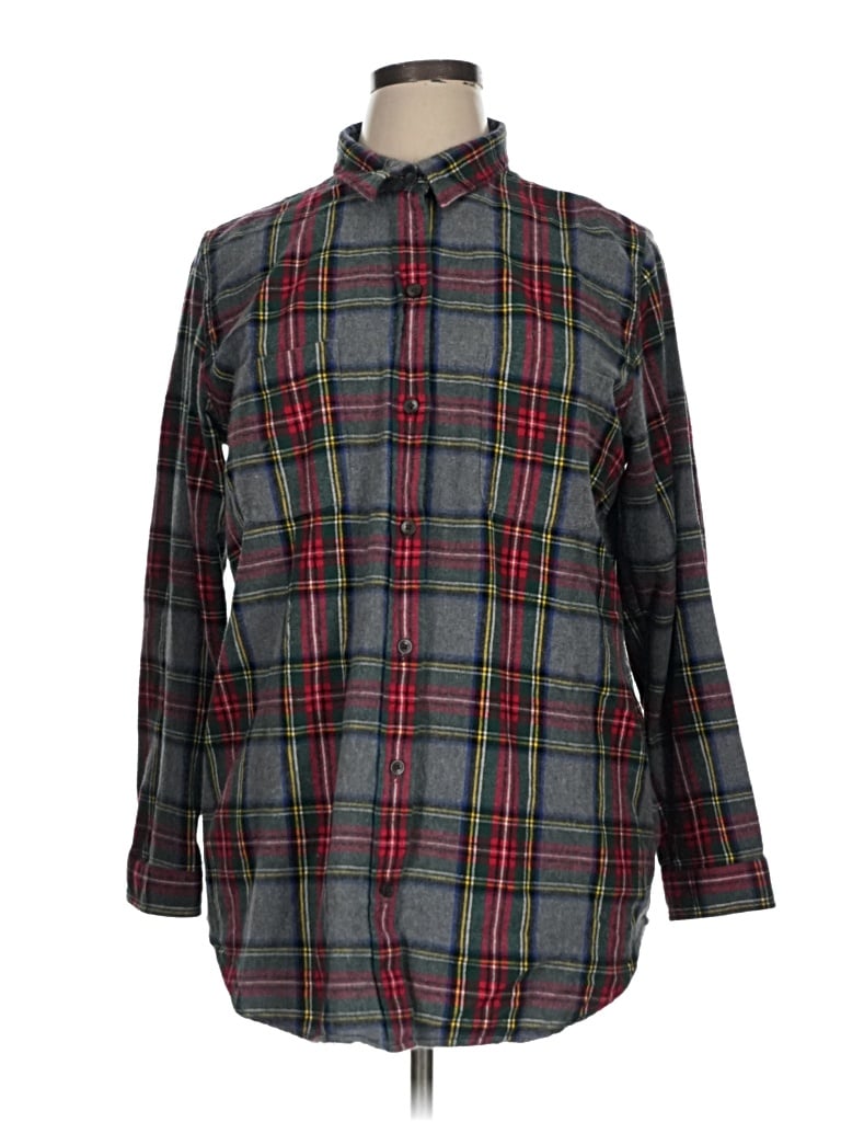 Pre-owned L.l.bean Long Sleeve Button Down Shirt In Gray