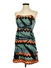 Kuccia 100% Polyester Chevron-herringbone Teal Cocktail Dress Size XS - photo 1