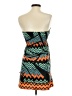 Kuccia 100% Polyester Chevron-herringbone Teal Cocktail Dress Size XS - photo 2