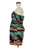 Kuccia 100% Polyester Chevron-herringbone Teal Cocktail Dress Size XS - photo 5