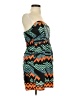 Kuccia 100% Polyester Chevron-herringbone Teal Cocktail Dress Size XS - photo 4