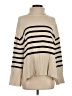 Gap 100% Cotton Stripes Tan Turtleneck Sweater Size S - photo 1