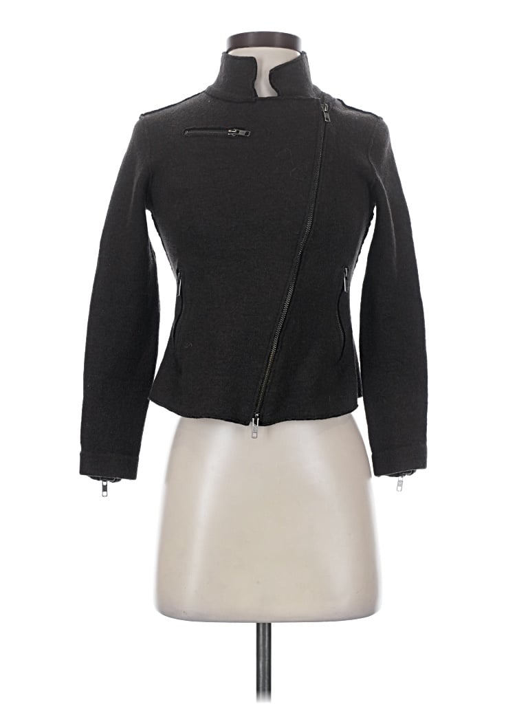 Pre-owned Eileen Fisher Wool Coat In Gray