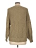 American Eagle Outfitters 100% Cotton Metallic Green Tan Pullover Sweater Size L - photo 2