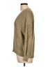 American Eagle Outfitters 100% Cotton Metallic Green Tan Pullover Sweater Size L - photo 5
