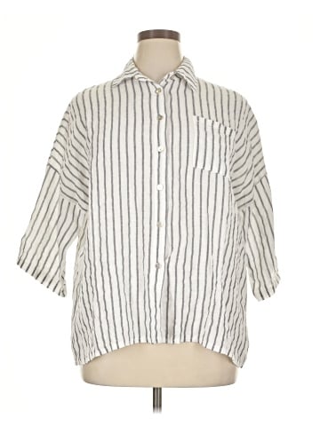 Unbranded 3/4 Sleeve Button-Down Shirt (view 1)