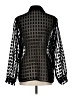 Apparenza 100% Polyester Houndstooth Black Long Sleeve Blouse Size L - photo 2