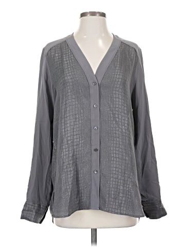 Vince. Long Sleeve Silk Top (view 1)