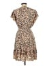 Shein 100% Polyester Floral Tan Casual Dress Size L - photo 2