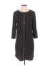 Ann Taylor 100% Polyester Stripes Black Casual Dress Size S - photo 1