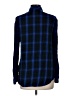 Express 100% Rayon Plaid Blue Long Sleeve Button-Down Shirt Size M - photo 2